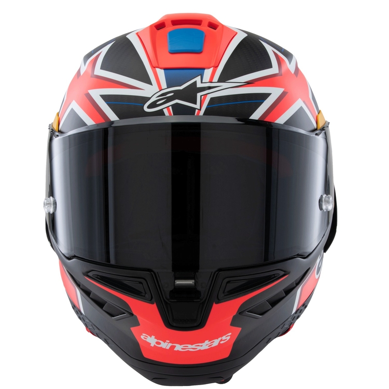Alpinestars Supertech R10 limited edition Jack Miller matte carbon κόκκινο-μπλε-κίτρινο-λευκό κράνος μοτοσικλέτας
