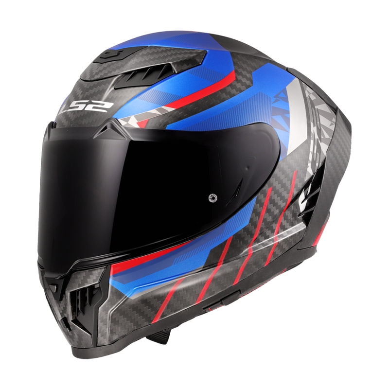LS2 FF807 Dragon Trax μπλε-κόκκινο ενσωματωμένο κράνος μοτοσικλέτας
