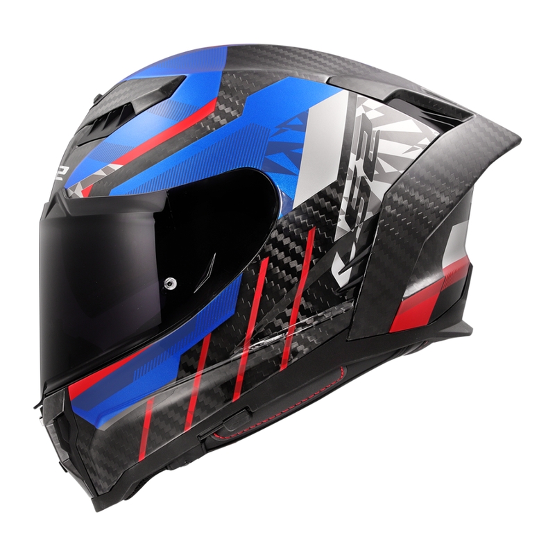 LS2 FF807 Dragon Trax μπλε-κόκκινο ενσωματωμένο κράνος μοτοσικλέτας