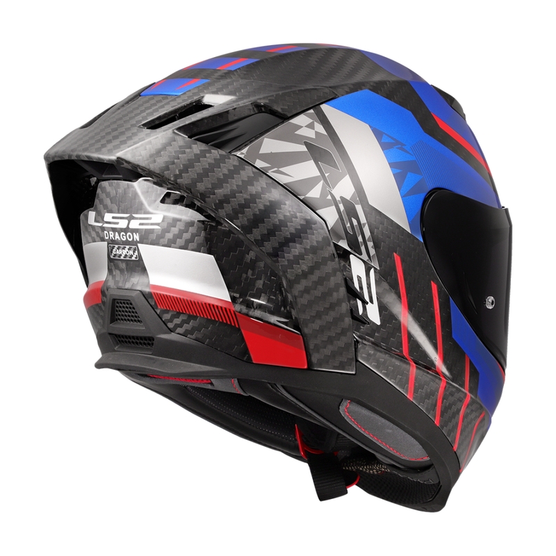 LS2 FF807 Dragon Trax μπλε-κόκκινο ενσωματωμένο κράνος μοτοσικλέτας