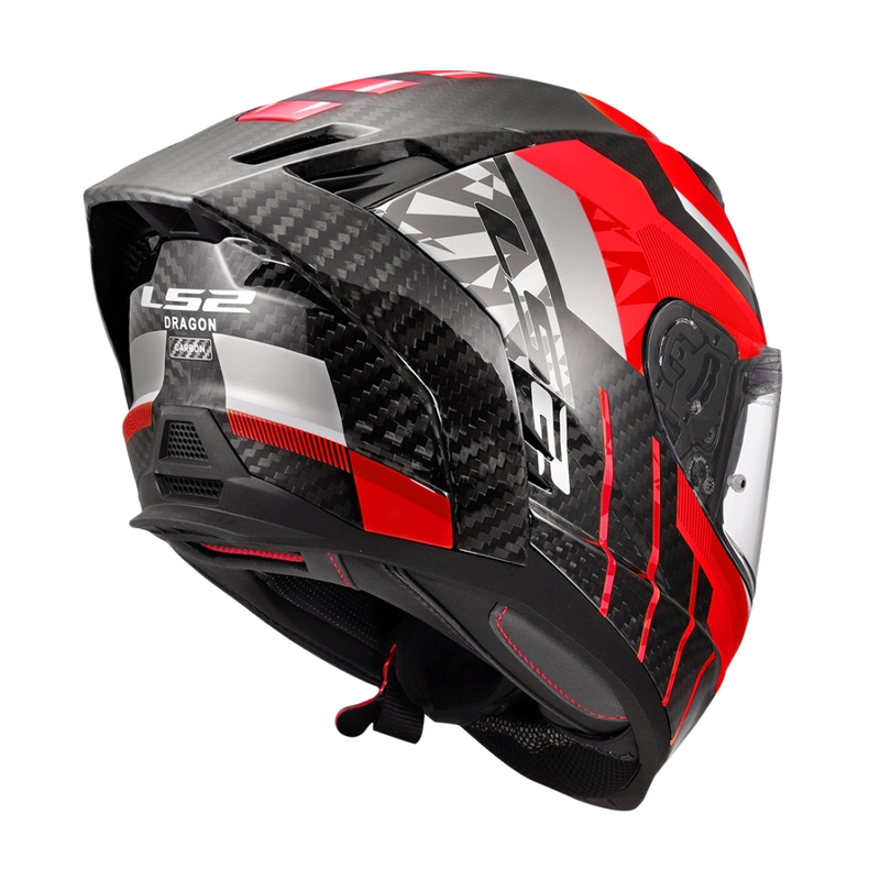 Ενσωματωμένο κράνος μοτοσικλέτας LS2 FF807 Dragon Trax κόκκινο