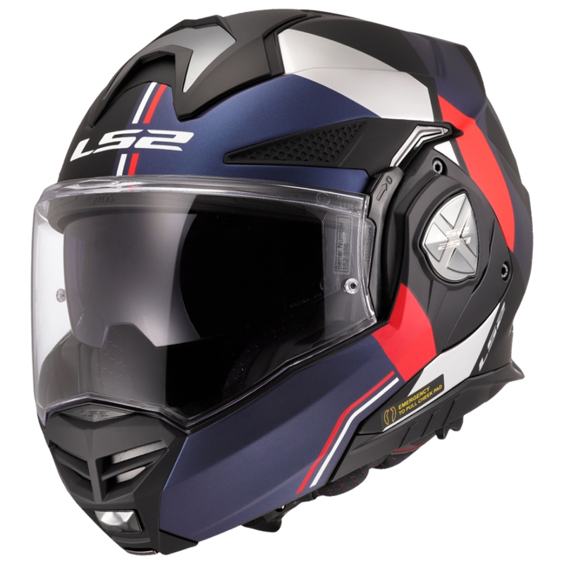 LS2 FF901 Advant X Ultra μπλε-κόκκινο αναδιπλούμενο κράνος μοτοσικλέτας