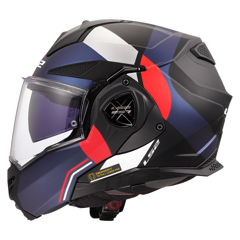 LS2 FF901 Advant X Ultra μπλε-κόκκινο αναδιπλούμενο κράνος μοτοσικλέτας