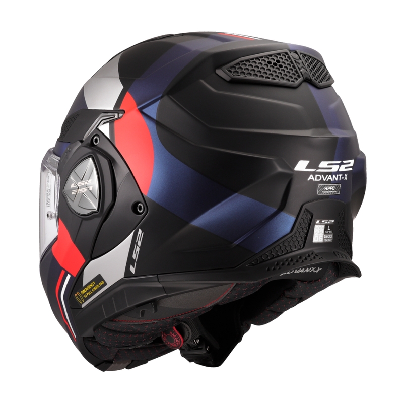 LS2 FF901 Advant X Ultra μπλε-κόκκινο αναδιπλούμενο κράνος μοτοσικλέτας