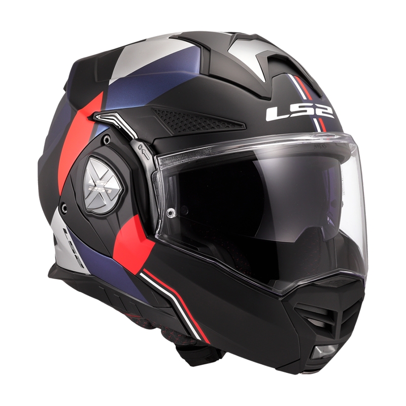 LS2 FF901 Advant X Ultra μπλε-κόκκινο αναδιπλούμενο κράνος μοτοσικλέτας