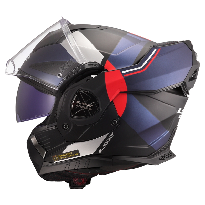 LS2 FF901 Advant X Ultra μπλε-κόκκινο αναδιπλούμενο κράνος μοτοσικλέτας