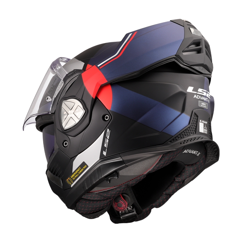 LS2 FF901 Advant X Ultra μπλε-κόκκινο αναδιπλούμενο κράνος μοτοσικλέτας