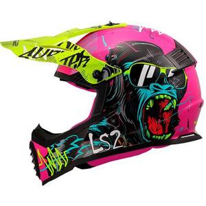 Παιδικό κράνος motocross LS2 MX437 Fast EVO Mini Gorilla μωβ