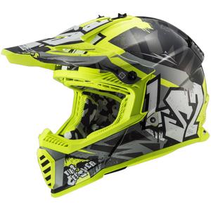 Παιδικό κράνος motocross LS2 MX437 Fast EVO Mini Crusher μαύρο-κίτρινο