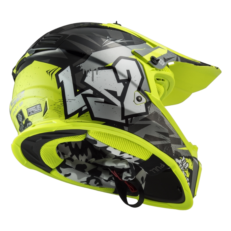 Παιδικό κράνος motocross LS2 MX437 Fast EVO Mini Crusher μαύρο-κίτρινο