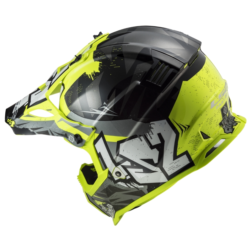 Παιδικό κράνος motocross LS2 MX437 Fast EVO Mini Crusher μαύρο-κίτρινο