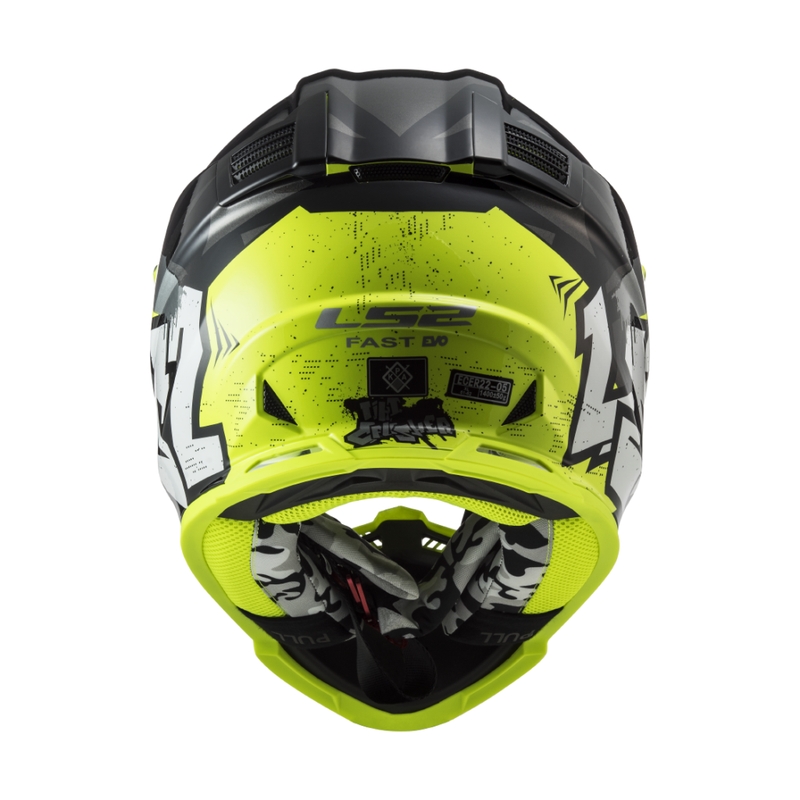 Παιδικό κράνος motocross LS2 MX437 Fast EVO Mini Crusher μαύρο-κίτρινο