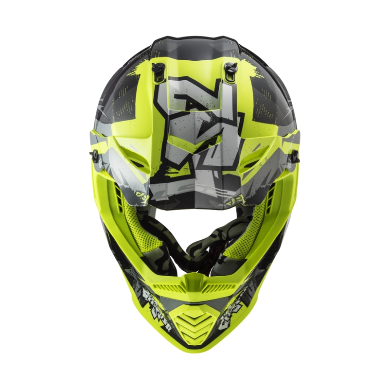 Παιδικό κράνος motocross LS2 MX437 Fast EVO Mini Crusher μαύρο-κίτρινο