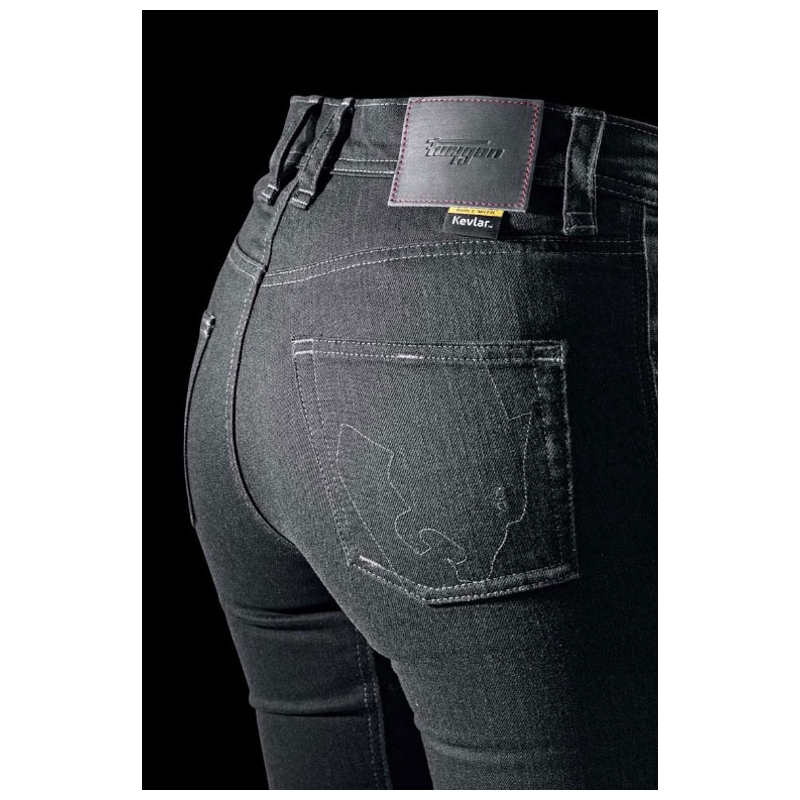 Γυναικείο τζιν μοτοσικλέτας Furygan Nikita X Kevlar® Mom Fit, σκούρο γκρι