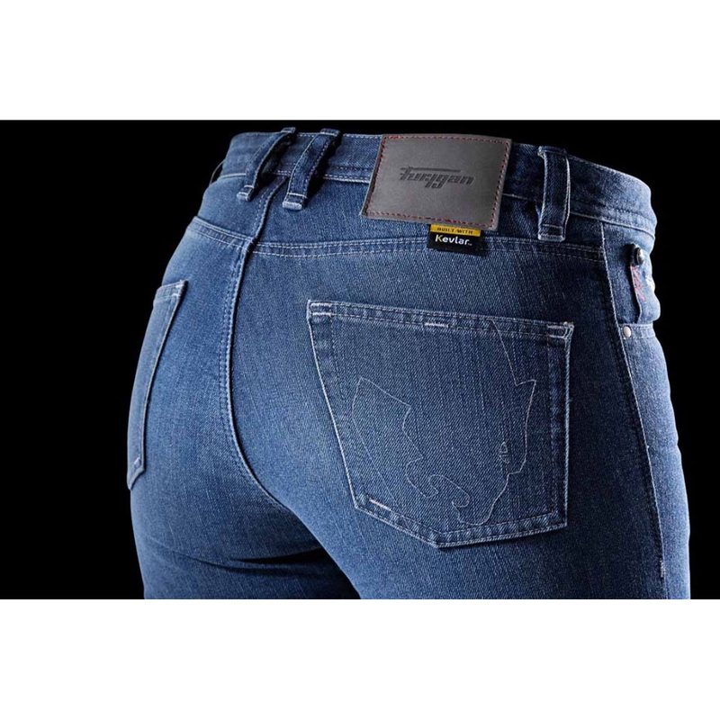 Γυναικείο Furygan Kate X Kevlar® Ίσιο μπλε τζιν μοτοσικλέτας