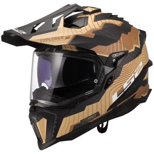 Κράνος μοτοσικλέτας Enduro LS2 MX701 Explorer C Trick καφέ-άμμος