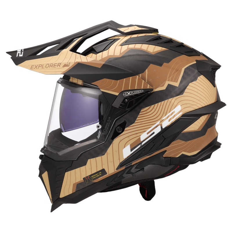 Κράνος μοτοσικλέτας Enduro LS2 MX701 Explorer C Trick καφέ-άμμος