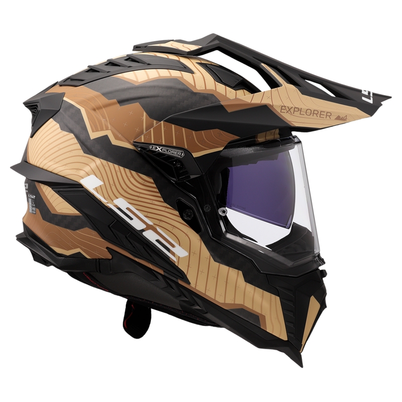 Κράνος μοτοσικλέτας Enduro LS2 MX701 Explorer C Trick καφέ-άμμος