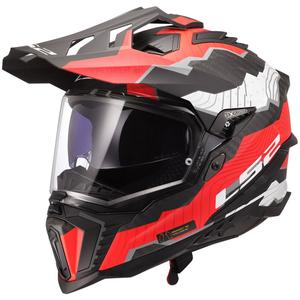 Κράνος μοτοσικλέτας Enduro LS2 MX701 Explorer C Trick λευκό-κόκκινο
