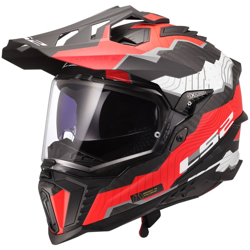 Κράνος μοτοσικλέτας Enduro LS2 MX701 Explorer C Trick λευκό-κόκκινο