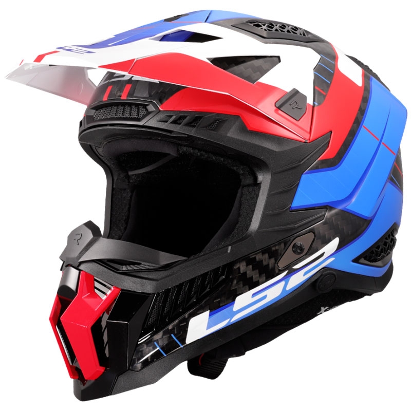 Κράνος Motocross LS2 MX703 X-Force Galuo λευκό-κόκκινο-μπλε