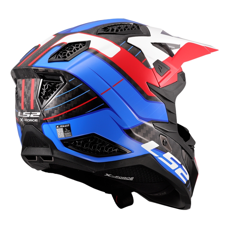 Κράνος Motocross LS2 MX703 X-Force Galuo λευκό-κόκκινο-μπλε