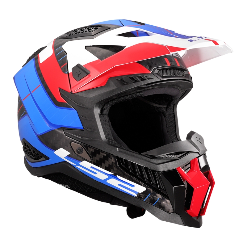 Κράνος Motocross LS2 MX703 X-Force Galuo λευκό-κόκκινο-μπλε