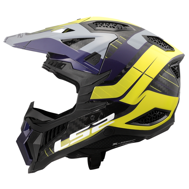 Κράνος Motocross LS2 MX703 X-Force Galuo γκρι-κίτρινο-φλούο-κίτρινο