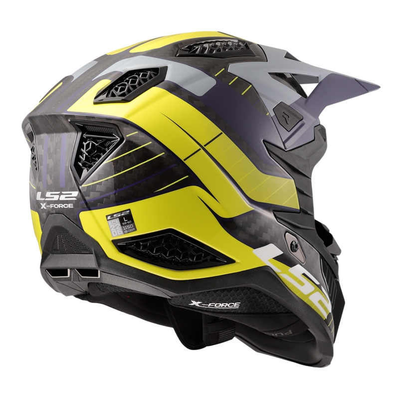 Κράνος Motocross LS2 MX703 X-Force Galuo γκρι-κίτρινο-φλούο-κίτρινο