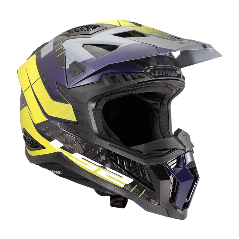 Κράνος Motocross LS2 MX703 X-Force Galuo γκρι-κίτρινο-φλούο-κίτρινο