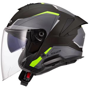 Ανοιχτό κράνος μοτοσικλέτας LS2 OF618 Verso II Air μαύρο-fluo κίτρινο