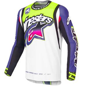 Alpinestars Supertech SX limited edition Dirt Studios λευκή-μωβ-ροζ-φλούο κίτρινη φανέλα motocross