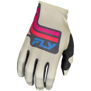 Γάντια Motocross FLY Racing Lite γκρι-ροζ-μπλε