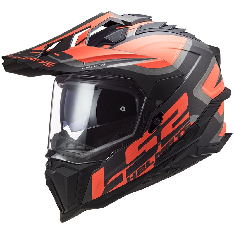 Κράνος Enduro LS2 MX701 Explorer Alter μαύρο-φλούο πορτοκαλί-γκρι ματ