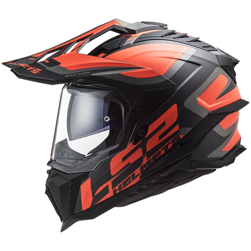 Κράνος Enduro LS2 MX701 Explorer Alter μαύρο-φλούο πορτοκαλί-γκρι ματ