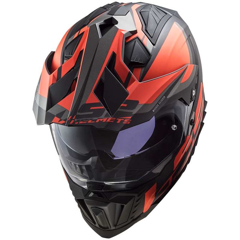 Κράνος Enduro LS2 MX701 Explorer Alter μαύρο-φλούο πορτοκαλί-γκρι ματ