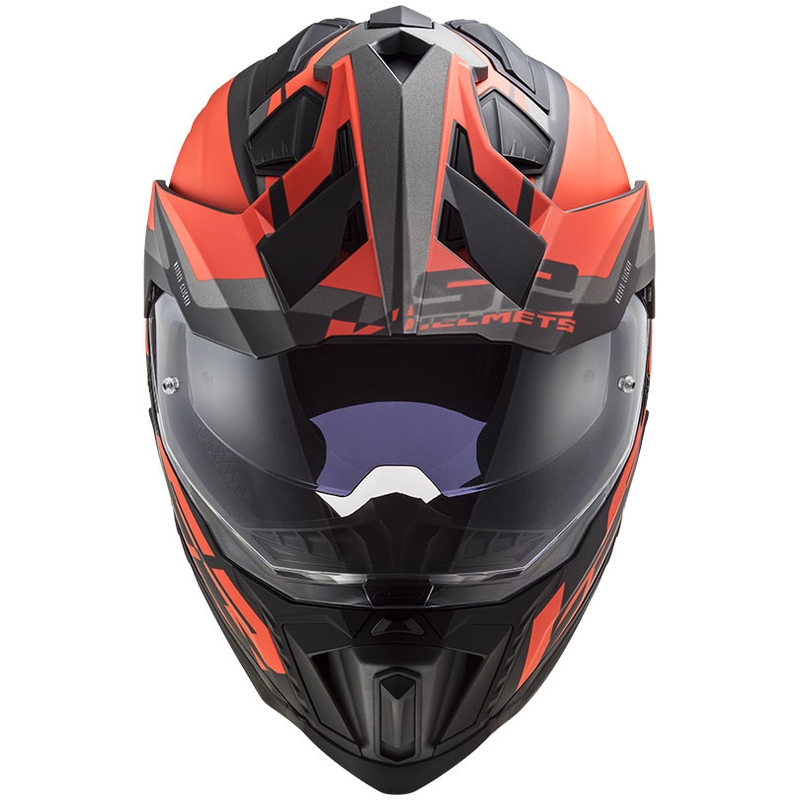 Κράνος Enduro LS2 MX701 Explorer Alter μαύρο-φλούο πορτοκαλί-γκρι ματ