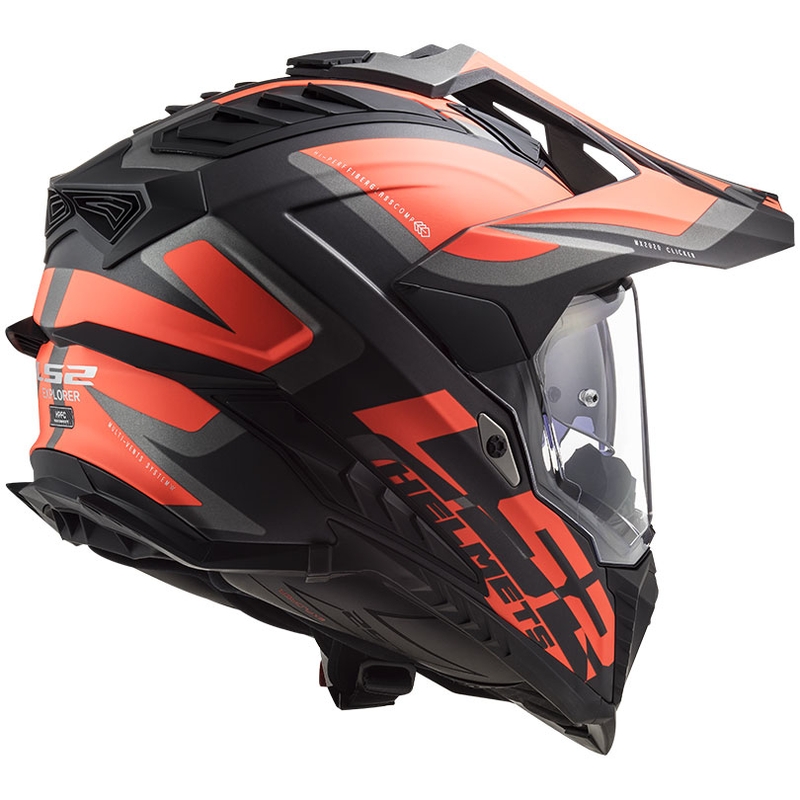 Κράνος Enduro LS2 MX701 Explorer Alter μαύρο-φλούο πορτοκαλί-γκρι ματ