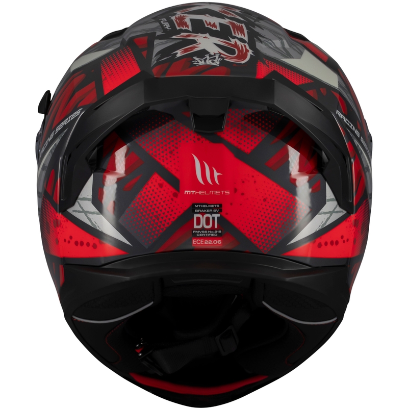 MT Braker SV Fury integral κράνος μοτοσικλέτας μαύρο-γκρι-κόκκινο