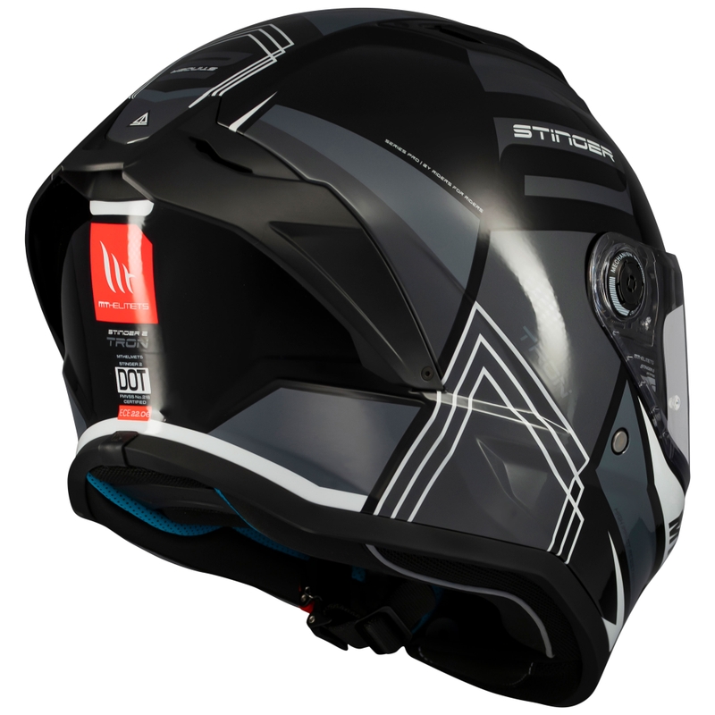 MT Stinger 2 Tron ολοκληρωμένο κράνος μοτοσικλέτας μαύρο-γκρι