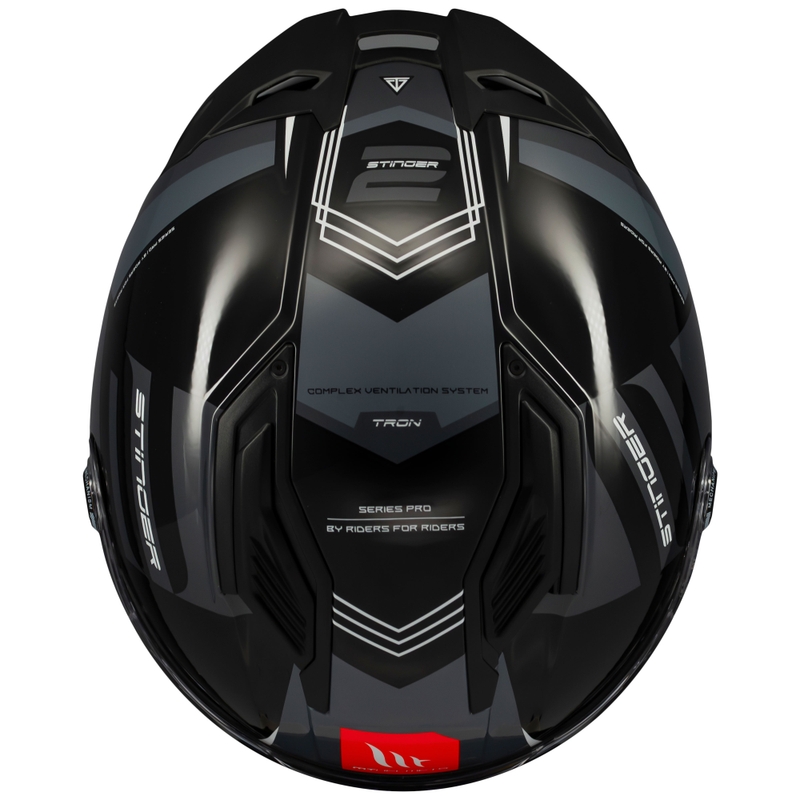 MT Stinger 2 Tron ολοκληρωμένο κράνος μοτοσικλέτας μαύρο-γκρι