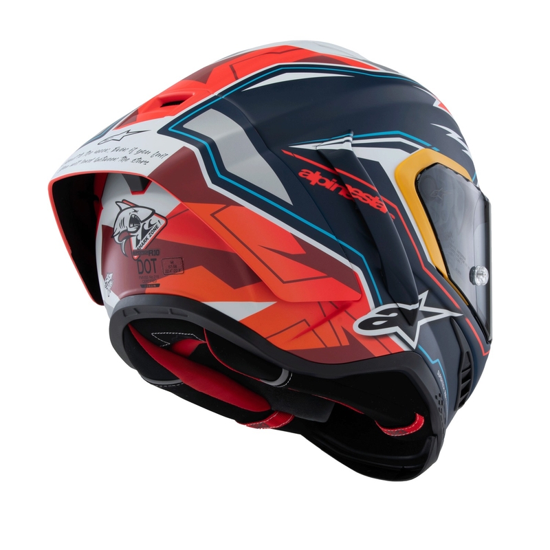 Alpinestars Supertech R-10 limited edition Pedro Acosta ματ μπλε-κόκκινο-λευκό ολοκληρωμένο κράνος μοτοσικλέτας