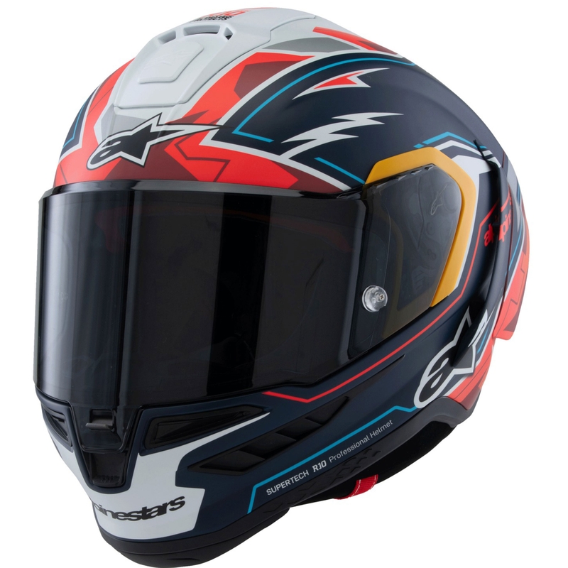 Alpinestars Supertech R-10 limited edition Pedro Acosta ματ μπλε-κόκκινο-λευκό ολοκληρωμένο κράνος μοτοσικλέτας