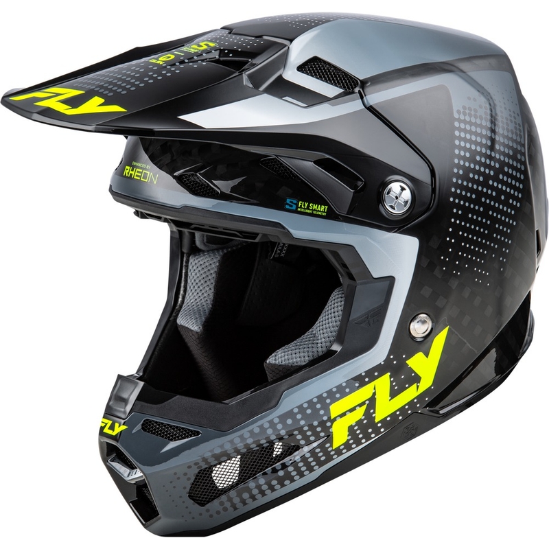 Κράνος Motocross για μοτοσυκλέτα FLY Racing Formula S Carbon γκρι-κίτρινο φλούο