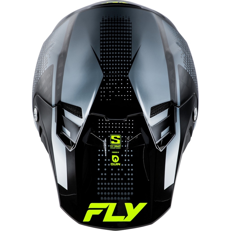 Κράνος Motocross για μοτοσυκλέτα FLY Racing Formula S Carbon γκρι-κίτρινο φλούο