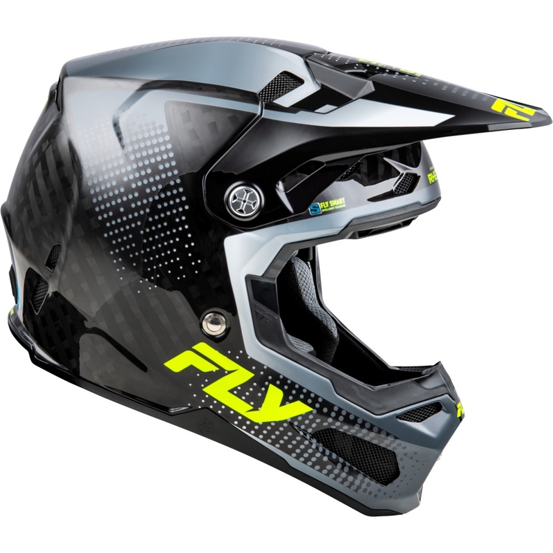 Κράνος Motocross για μοτοσυκλέτα FLY Racing Formula S Carbon γκρι-κίτρινο φλούο