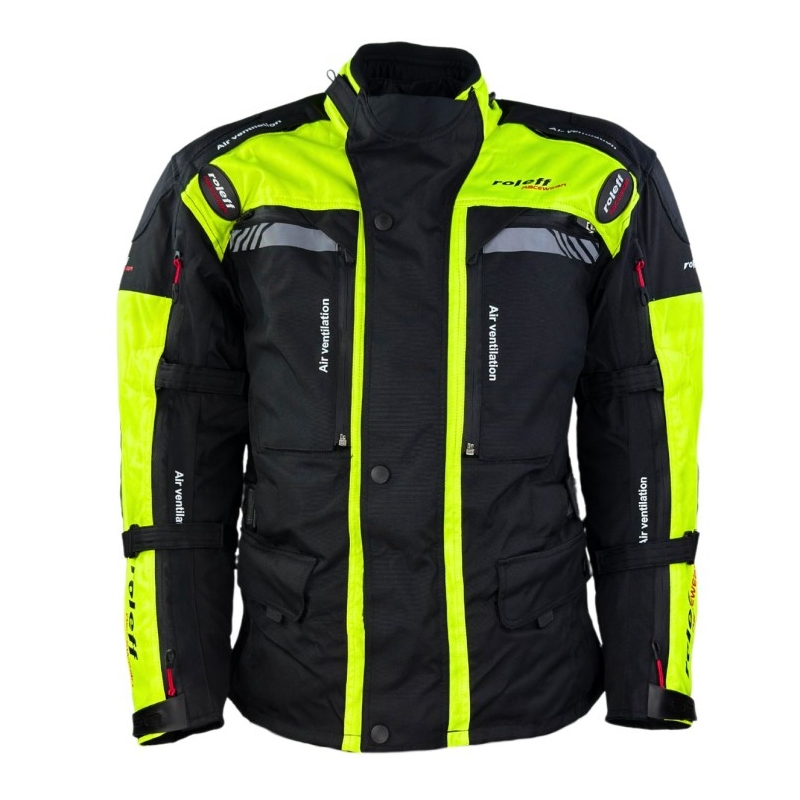 Μπουφάν μοτοσικλέτας Roleff Kodra Enduro μαύρο-κίτρινο φλούο