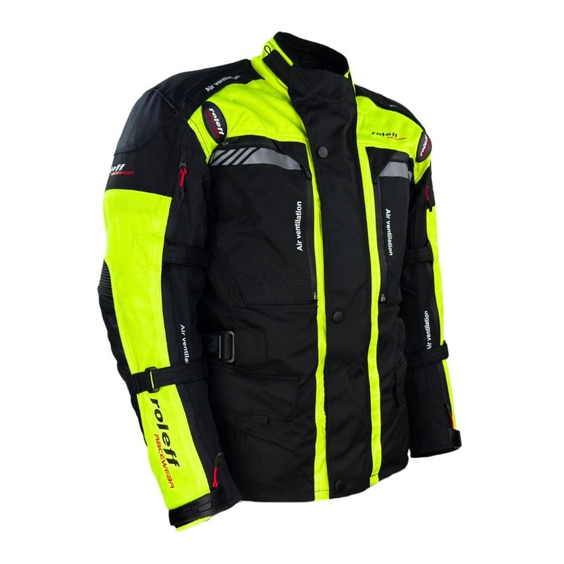 Μπουφάν μοτοσικλέτας Roleff Kodra Enduro μαύρο-κίτρινο φλούο