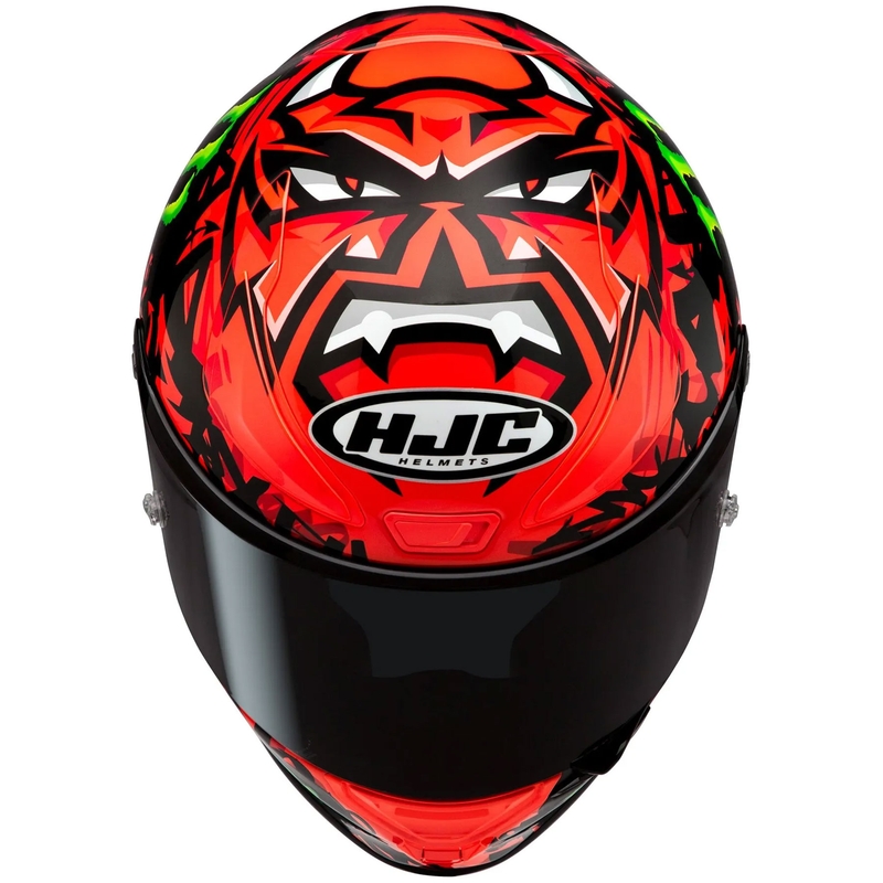 Ακέραιο κράνος μοτοσικλέτας HJC RPHA 1 Quartararo Replica II MC1 κόκκινο-μαύρο-λευκό-πράσινο