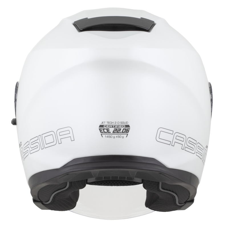 Cassida Jet Tech 2.0 Solid White-Black-Grey Open κράνος μοτοσικλέτας